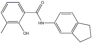 N-(2,3-dihydro-1H-inden-5-yl)-2-hydroxy-3-methylbenzamide 结构式