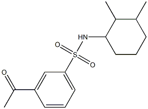 N-(2,3-dimethylcyclohexyl)-3-acetylbenzene-1-sulfonamide 结构式