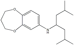 N-(2,6-dimethylheptan-4-yl)-3,4-dihydro-2H-1,5-benzodioxepin-7-amine 结构式