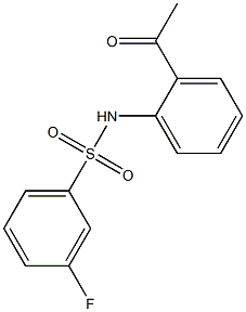 N-(2-acetylphenyl)-3-fluorobenzenesulfonamide 结构式