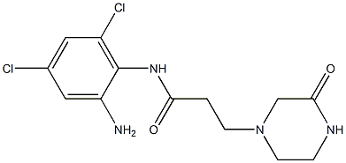 N-(2-amino-4,6-dichlorophenyl)-3-(3-oxopiperazin-1-yl)propanamide 结构式