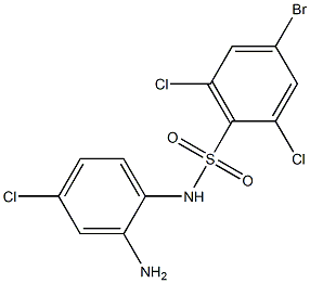 N-(2-amino-4-chlorophenyl)-4-bromo-2,6-dichlorobenzene-1-sulfonamide 结构式