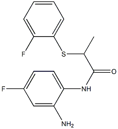 N-(2-amino-4-fluorophenyl)-2-[(2-fluorophenyl)sulfanyl]propanamide 结构式