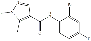 N-(2-bromo-4-fluorophenyl)-1,5-dimethyl-1H-pyrazole-4-carboxamide 结构式