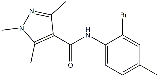 N-(2-bromo-4-methylphenyl)-1,3,5-trimethyl-1H-pyrazole-4-carboxamide 结构式