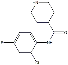 N-(2-chloro-4-fluorophenyl)piperidine-4-carboxamide 结构式