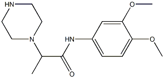 N-(3,4-dimethoxyphenyl)-2-(piperazin-1-yl)propanamide 结构式