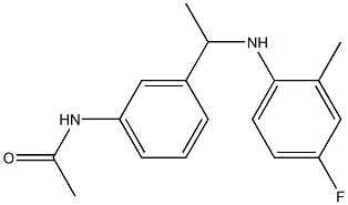 N-(3-{1-[(4-fluoro-2-methylphenyl)amino]ethyl}phenyl)acetamide 结构式