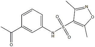 N-(3-acetylphenyl)-3,5-dimethyl-1,2-oxazole-4-sulfonamide 结构式