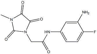N-(3-amino-4-fluorophenyl)-2-(3-methyl-2,4,5-trioxoimidazolidin-1-yl)acetamide 结构式