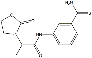 N-(3-carbamothioylphenyl)-2-(2-oxo-1,3-oxazolidin-3-yl)propanamide 结构式