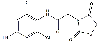 N-(4-amino-2,6-dichlorophenyl)-2-(2,4-dioxo-1,3-thiazolidin-3-yl)acetamide 结构式