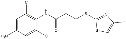 N-(4-amino-2,6-dichlorophenyl)-3-[(4-methyl-1,3-thiazol-2-yl)sulfanyl]propanamide 结构式