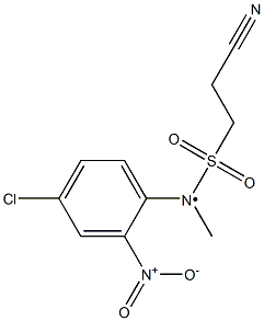 N-(4-chloro-2-nitrophenyl)-2-cyano-N-methylethane-1-sulfonamido 结构式