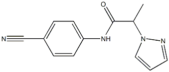 N-(4-cyanophenyl)-2-(1H-pyrazol-1-yl)propanamide 结构式