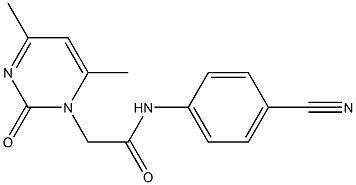 N-(4-cyanophenyl)-2-(4,6-dimethyl-2-oxo-1,2-dihydropyrimidin-1-yl)acetamide 结构式