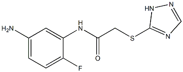 N-(5-amino-2-fluorophenyl)-2-(1H-1,2,4-triazol-5-ylsulfanyl)acetamide 结构式