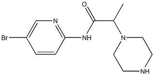 N-(5-bromopyridin-2-yl)-2-(piperazin-1-yl)propanamide 结构式