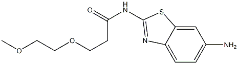 N-(6-amino-1,3-benzothiazol-2-yl)-3-(2-methoxyethoxy)propanamide 结构式