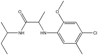 N-(butan-2-yl)-2-[(4-chloro-2-methoxy-5-methylphenyl)amino]propanamide 结构式