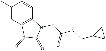 N-(cyclopropylmethyl)-2-(5-methyl-2,3-dioxo-2,3-dihydro-1H-indol-1-yl)acetamide 结构式