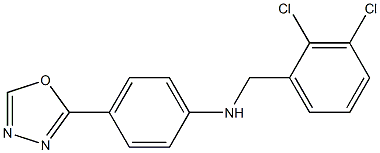 N-[(2,3-dichlorophenyl)methyl]-4-(1,3,4-oxadiazol-2-yl)aniline 结构式