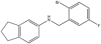 N-[(2-bromo-5-fluorophenyl)methyl]-2,3-dihydro-1H-inden-5-amine 结构式