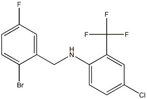 N-[(2-bromo-5-fluorophenyl)methyl]-4-chloro-2-(trifluoromethyl)aniline 结构式