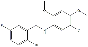 N-[(2-bromo-5-fluorophenyl)methyl]-5-chloro-2,4-dimethoxyaniline 结构式