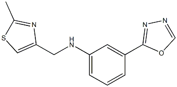 N-[(2-methyl-1,3-thiazol-4-yl)methyl]-3-(1,3,4-oxadiazol-2-yl)aniline 结构式