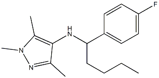 N-[1-(4-fluorophenyl)pentyl]-1,3,5-trimethyl-1H-pyrazol-4-amine 结构式