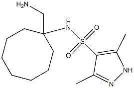 N-[1-(aminomethyl)cyclooctyl]-3,5-dimethyl-1H-pyrazole-4-sulfonamide 结构式
