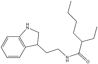 N-[2-(2,3-dihydro-1H-indol-3-yl)ethyl]-2-ethylhexanamide 结构式