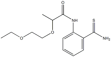 N-[2-(aminocarbonothioyl)phenyl]-2-(2-ethoxyethoxy)propanamide 结构式