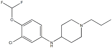 N-[3-chloro-4-(difluoromethoxy)phenyl]-1-propylpiperidin-4-amine 结构式