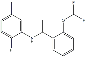 N-{1-[2-(difluoromethoxy)phenyl]ethyl}-2-fluoro-5-methylaniline 结构式