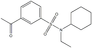 N-cyclohexyl-3-acetyl-N-ethylbenzene-1-sulfonamide 结构式