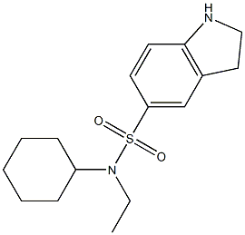 N-cyclohexyl-N-ethyl-2,3-dihydro-1H-indole-5-sulfonamide 结构式