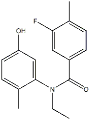 N-ethyl-3-fluoro-N-(5-hydroxy-2-methylphenyl)-4-methylbenzamide 结构式