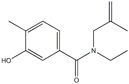 N-ethyl-3-hydroxy-4-methyl-N-(2-methylprop-2-en-1-yl)benzamide 结构式