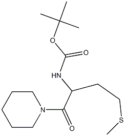 tert-butyl N-[4-(methylsulfanyl)-1-oxo-1-(piperidin-1-yl)butan-2-yl]carbamate 结构式