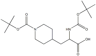 3-(1-Boc-piperidin-4-yl)-N-Boc-DL-alanine 结构式