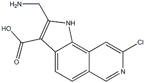 1H-Pyrrolo[2,3-f]isoquinoline-3-carboxylic  acid,  2-(aminomethyl)-8-chloro- 结构式