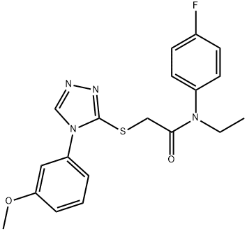 Acetamide,  N-ethyl-N-(4-fluorophenyl)-2-[[4-(3-methoxyphenyl)-4H-1,2,4-triazol-3-yl]thio]- 结构式