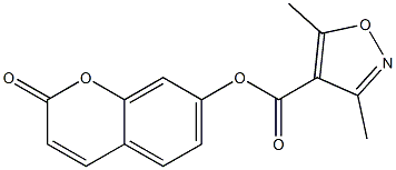 4-Isoxazolecarboxylic  acid,  3,5-dimethyl-,  2-oxo-2H-1-benzopyran-7-yl  ester 结构式