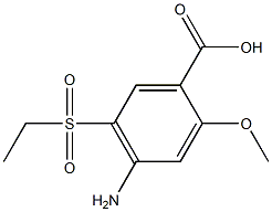 2-甲氧基-4-氨基=5乙磺基-苯甲酸 结构式