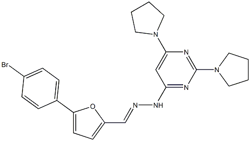 5-(4-bromophenyl)-2-furaldehyde [2,6-di(1-pyrrolidinyl)-4-pyrimidinyl]hydrazone 结构式