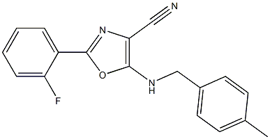 2-(2-fluorophenyl)-5-[(4-methylbenzyl)amino]-1,3-oxazole-4-carbonitrile 结构式