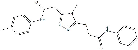 2-{5-[(2-anilino-2-oxoethyl)sulfanyl]-4-methyl-4H-1,2,4-triazol-3-yl}-N-(4-methylphenyl)acetamide 结构式