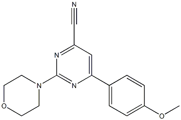 6-(4-methoxyphenyl)-2-(4-morpholinyl)-4-pyrimidinecarbonitrile 结构式